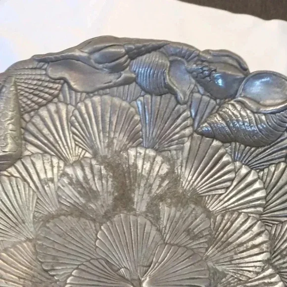 Arthur Court Large Aluminum Salad bowl With Utensils 14" - Picture 6 of 9